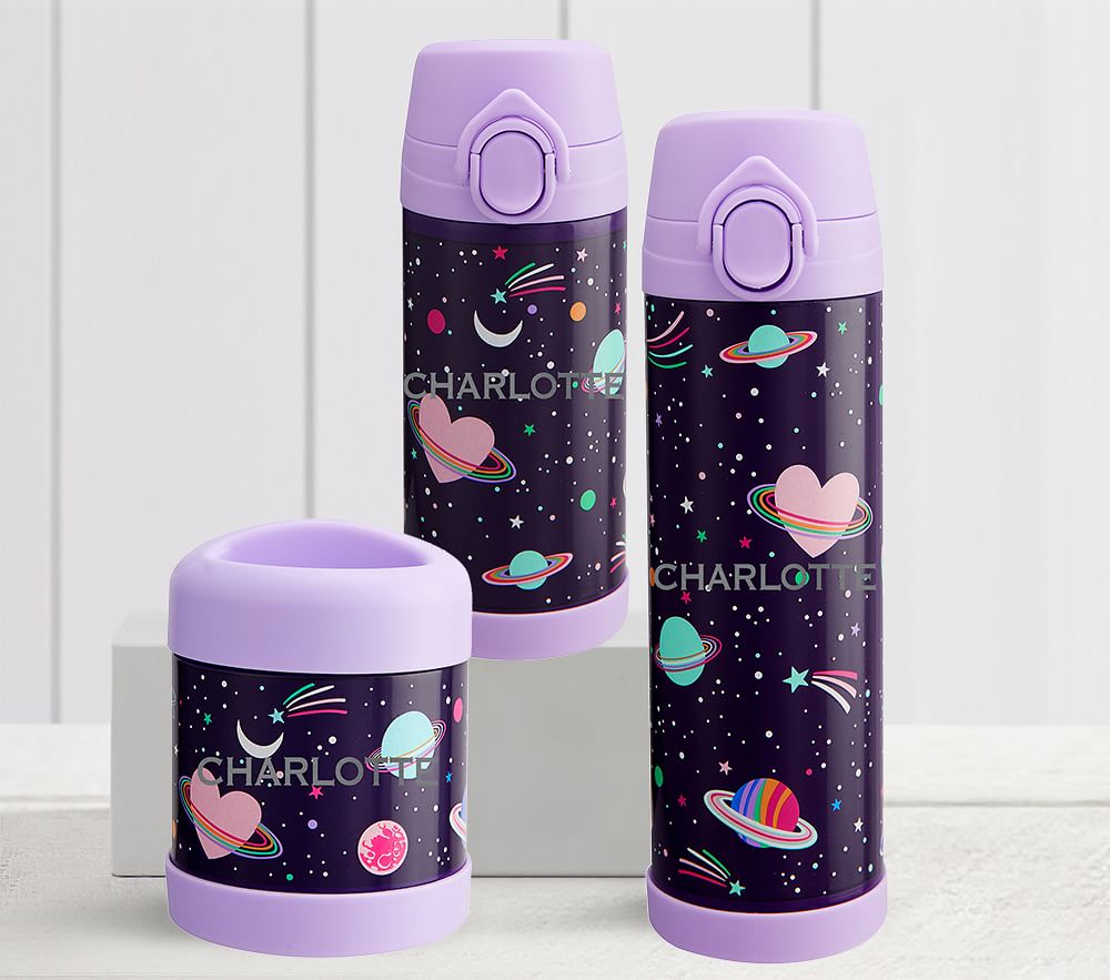 Mackenzie Rainbow Heart Galaxy Glow-in-the-dark Water Bottles